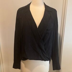 Black Wrap Blouse